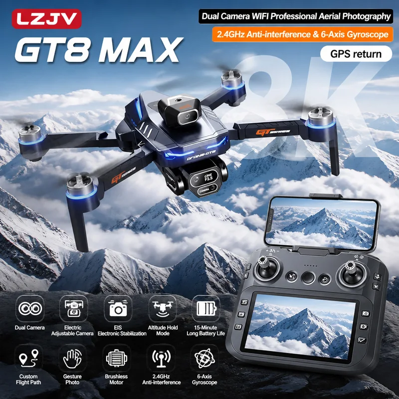 Drone Kit With Camera - Дрон GT8 Max складной, 8K HD,
